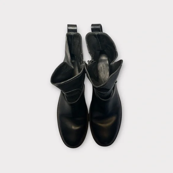 Rag & Bone Black Leather Moto Boots, Size 9 - Picture 4 of 9
